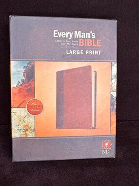 Every Man's Bible NLT, Large Print (LeatherLike, Pursuit Saddle Tan)